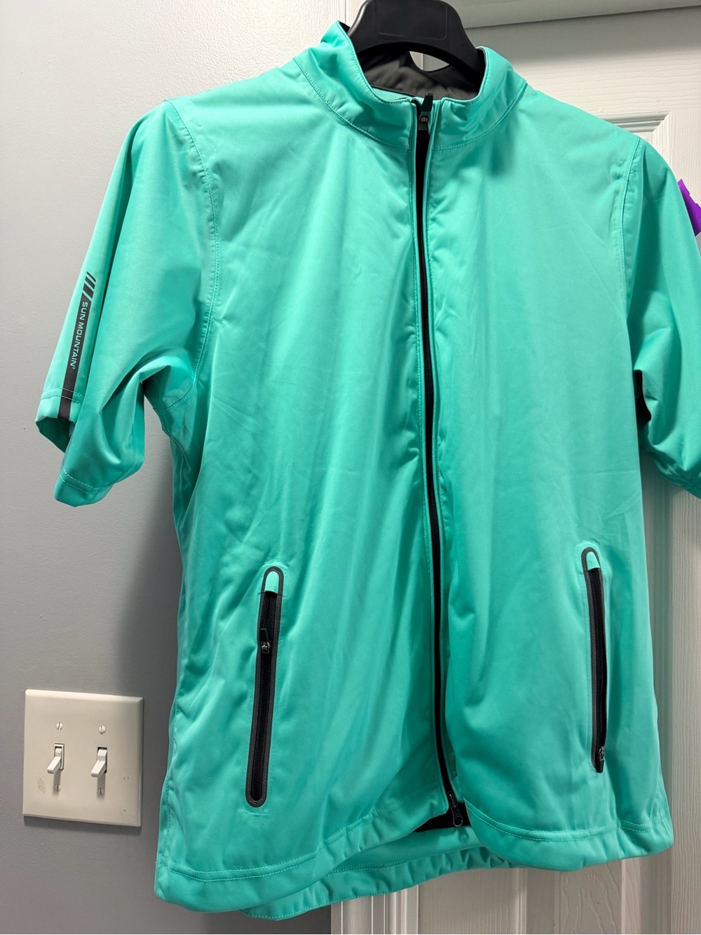 Sun mountain Aqua Mint Short-Sleeve Zip Front Cycling Jersey